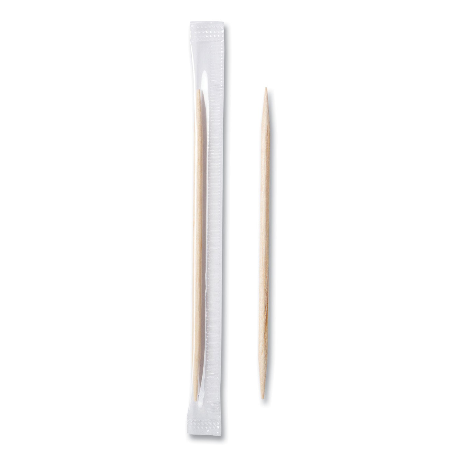AmerCareRoyal Cello-Wrapped Round Wood Toothpicks, 2.5", Natural, 1,000/Box, 15 Boxes/Carton (RIW15)