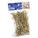 AmerCareRoyal Knotted Bamboo Pick, Natural, 4", 100 Pack, 10 Packs/Carton (R803)