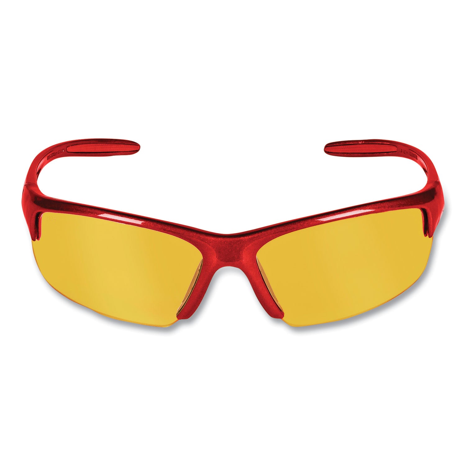 KleenGuard Equalizer Safety Glasses, Red Frames, Amber/Yellow Lens, 12/Box (21299)