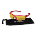 KleenGuard Equalizer Safety Glasses, Red Frames, Amber/Yellow Lens, 12/Box (21299)