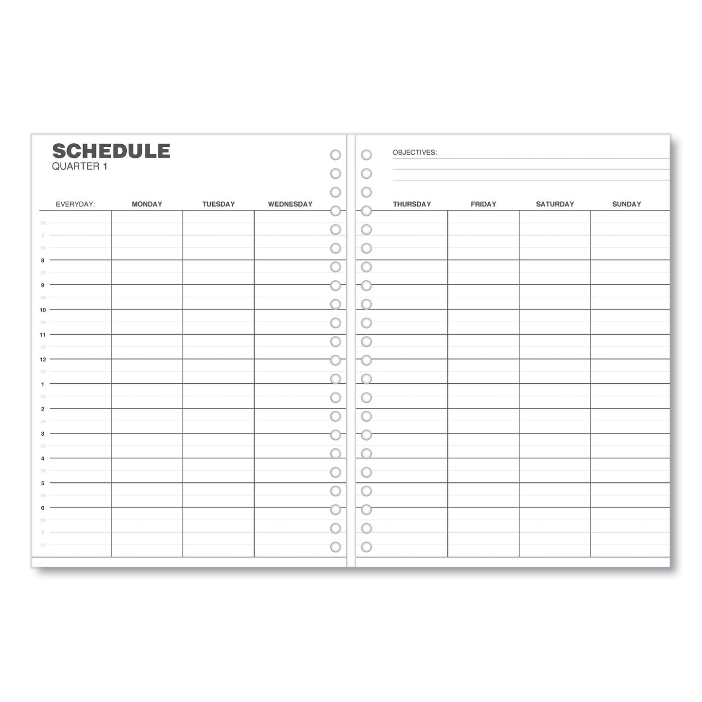 Universal Monthly Planner, 11 x 8, Black Cover, 14-Month: Dec 2024 to Jan 2026 (71001)