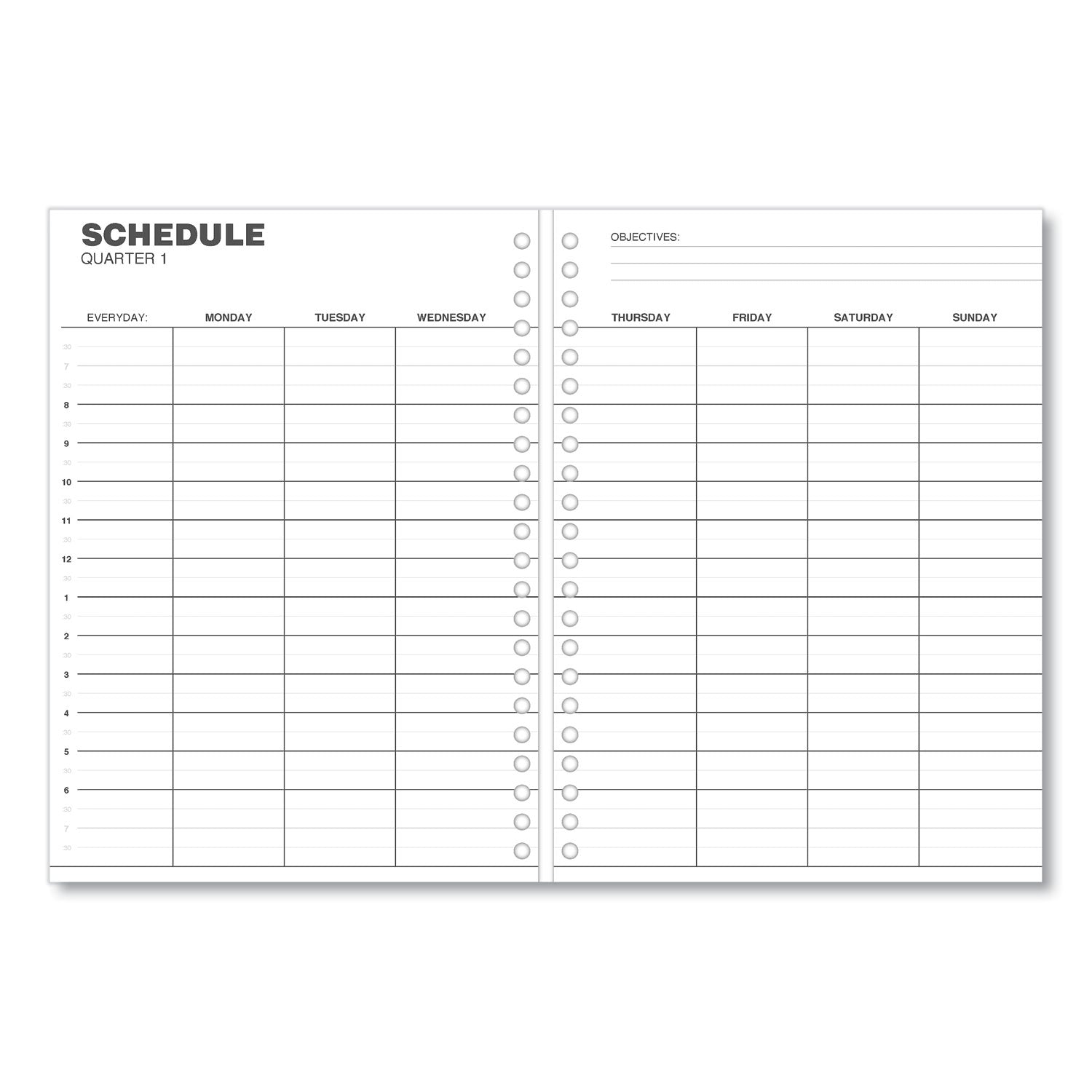 Universal Monthly Planner, 11 x 8, Black Cover, 14-Month: Dec 2024 to Jan 2026 (71001)