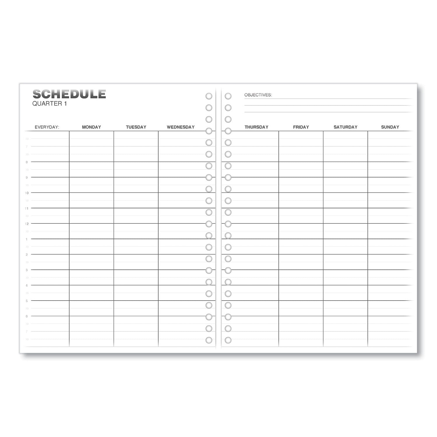 Universal Weekly Planner, 11 x 8, Black Cover, 14-Month: Dec 2024 to Jan 2026 (71000)