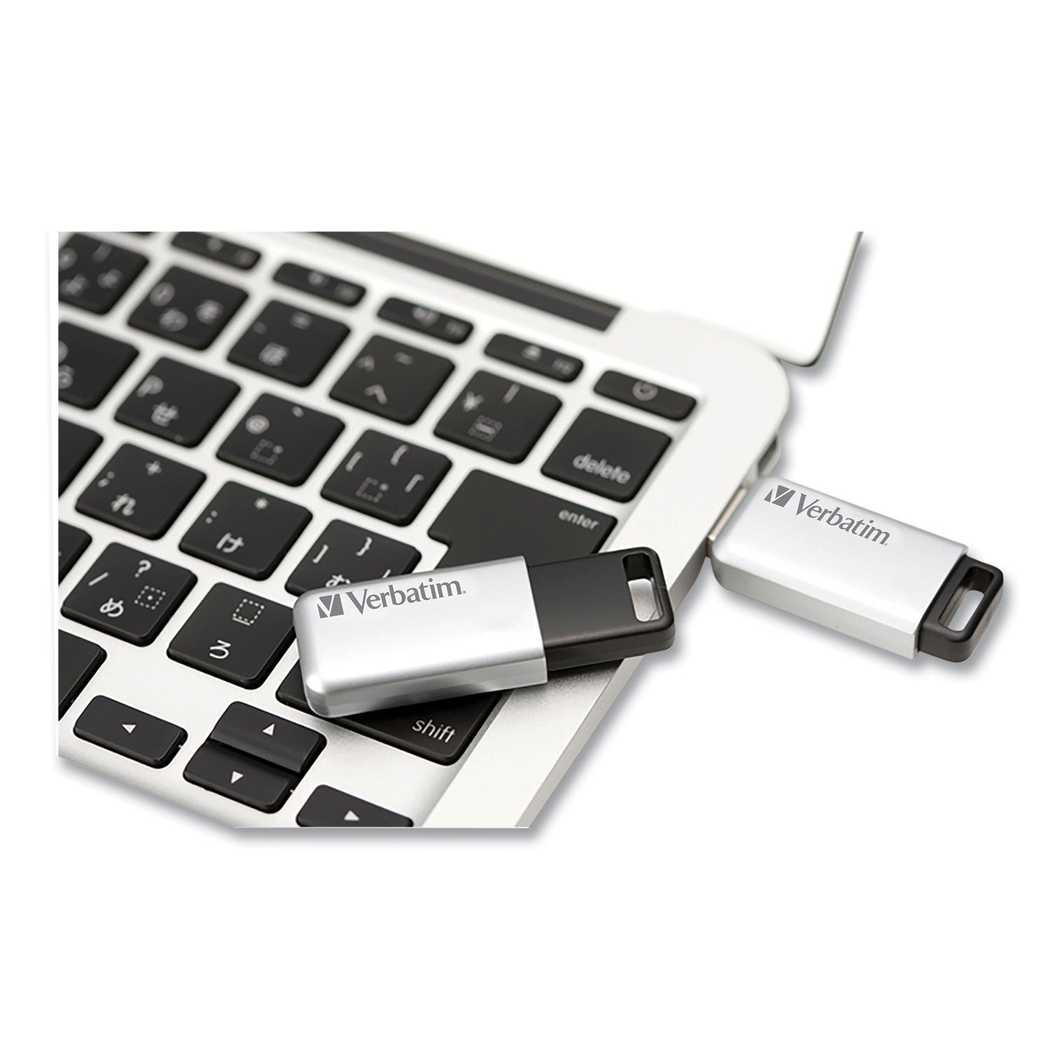 Verbatim Store 'n' Go Secure Pro USB Flash Drive with AES 256 Encryption, 128 GB, Silver (70057)