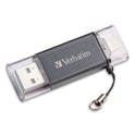 Verbatim Store 'n' Go Dual USB 3.0 Flash Drive for Apple Lightning Devices, 32 GB, Graphite (49300)