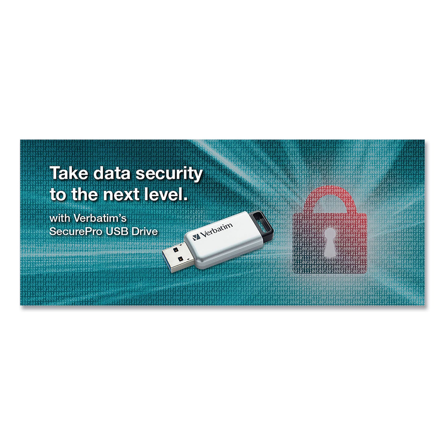 Verbatim Store 'n' Go Secure Pro USB Flash Drive with AES 256 Encryption, 128 GB, Silver (70057)