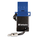 Verbatim Store n' Go Dual USB 3.0 Flash Drive for USB-C Devices, 32 GB, Blue (99154)