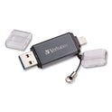 Verbatim Store 'n' Go Dual USB 3.0 Flash Drive for Apple Lightning Devices, 64 GB, Graphite (49301)