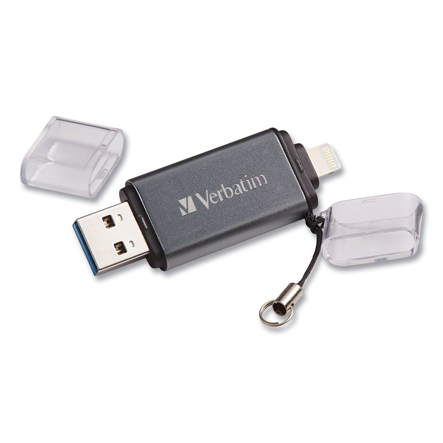 Verbatim Store 'n' Go Dual USB 3.0 Flash Drive for Apple Lightning Devices, 64 GB, Graphite (49301)