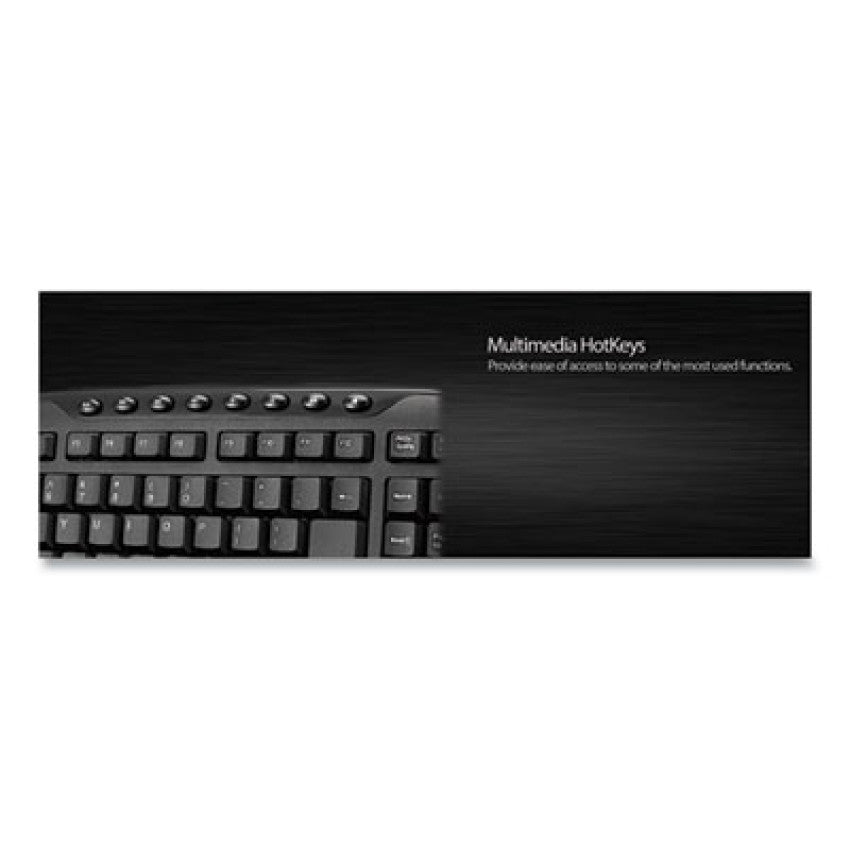 WKB1330CB Wireless Desktop Keyboard and Mouse Combo, 2.4 GHz Frequency/30 ft Wireless Range, Black