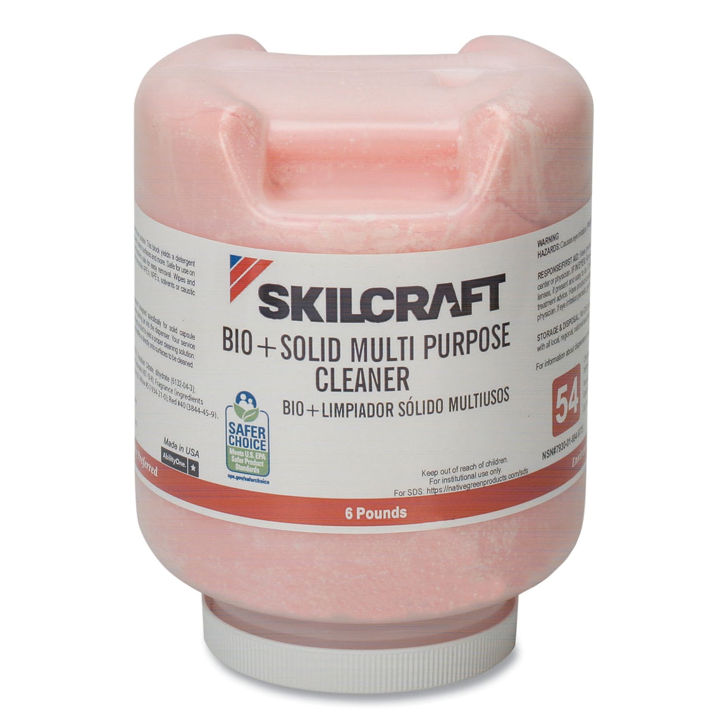 AbilityOne 7930016949775, SKILCRAFT Bio+ Multipurpose Cleaner, 6 lb Bottle, 2/Carton