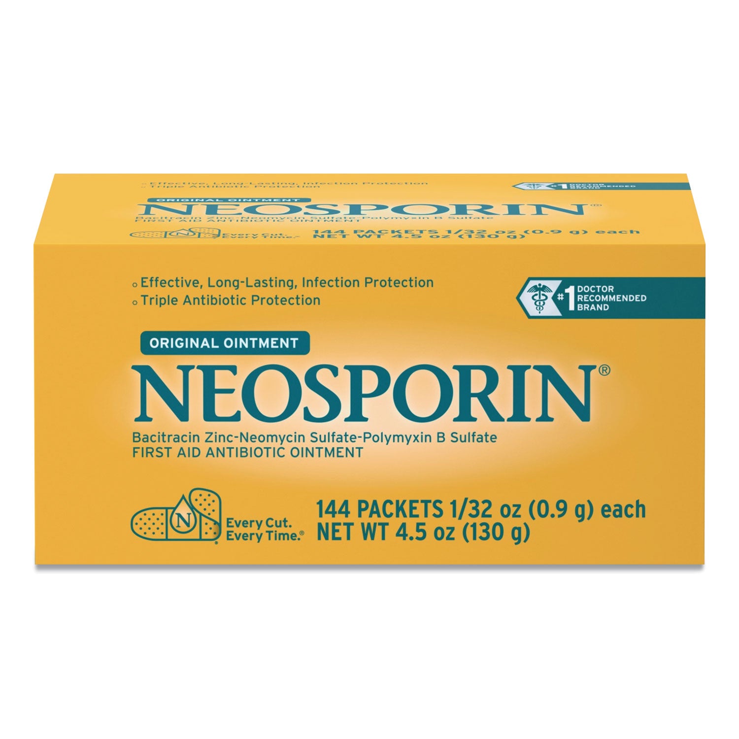 Neosporin Antibiotic Ointment, 0.03 oz Packet, 144/Box (512376900)
