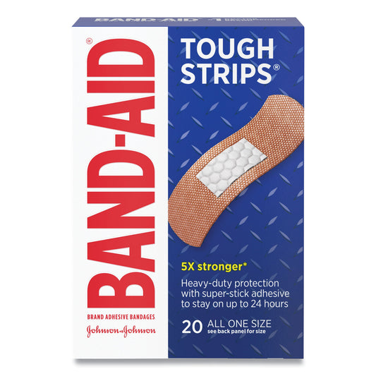 BAND-AID Flexible Fabric Adhesive Tough Strip Bandages, 1 x 4, 20/Box (4408)