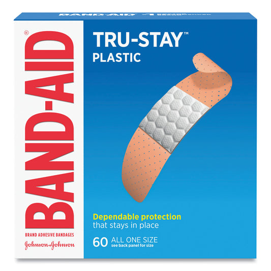 BAND-AID Plastic Adhesive Bandages, 0.75 x 3, 60/Box (100563500)