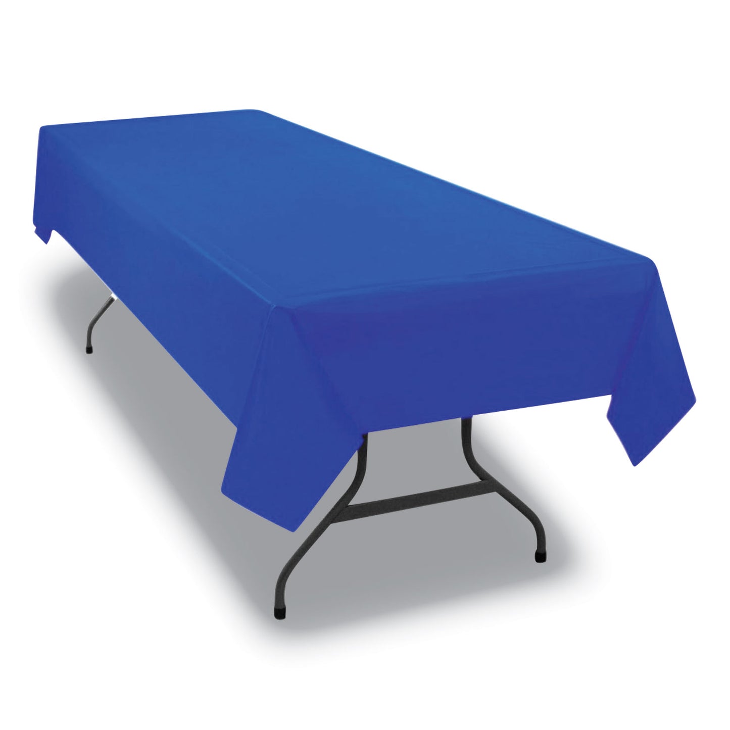 Tablemate Table Set Rectangular Table Cover, Heavyweight Plastic, 54" x 108", Blue, 6/Pack (549BL)