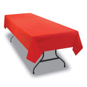 Tablemate Table Set Rectangular Table Cover, Heavyweight Plastic, 54" x 108", Red, 6/Pack (549RD)