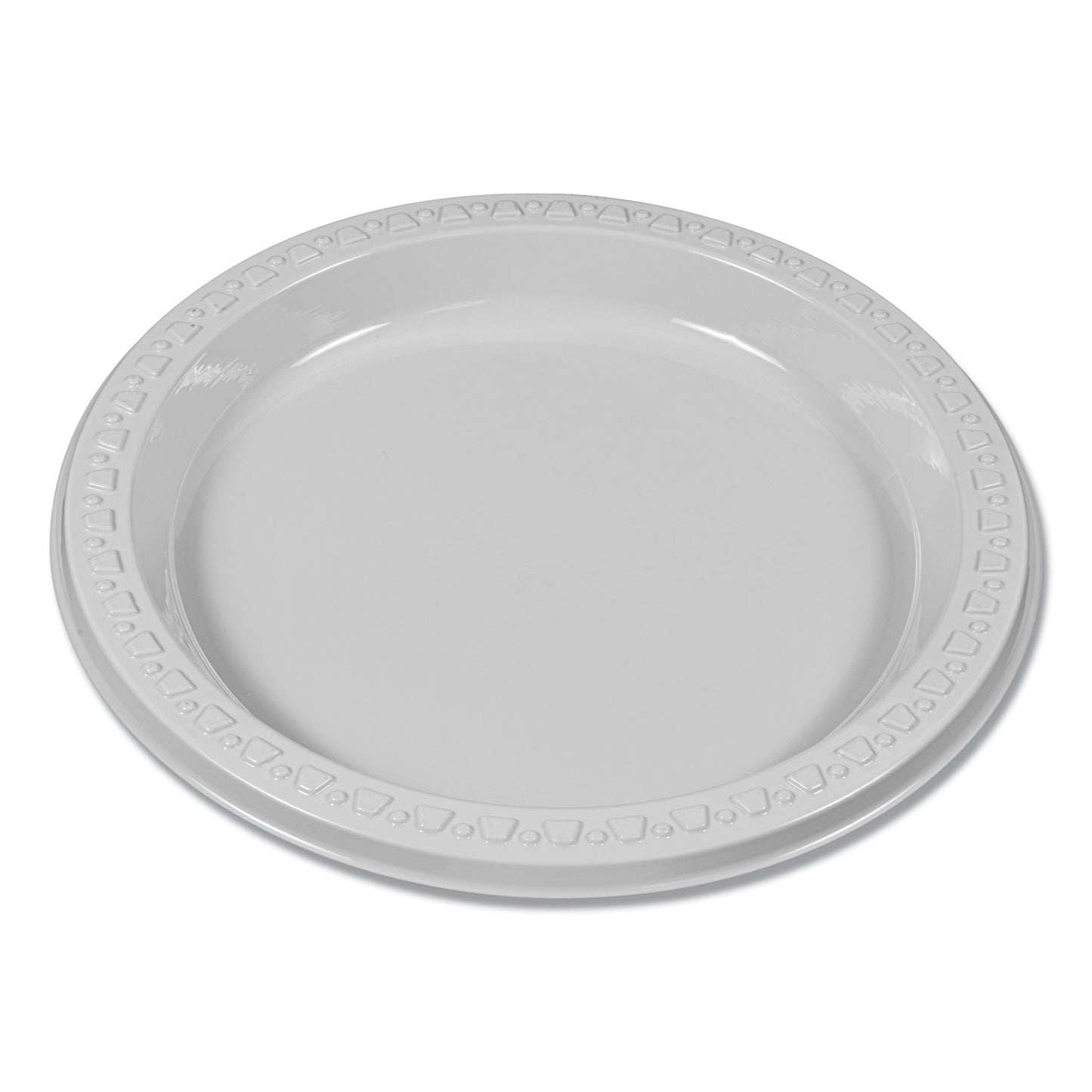 Tablemate Plastic Dinnerware, Plates, 7" dia, White, 125/Pack (7644WH)