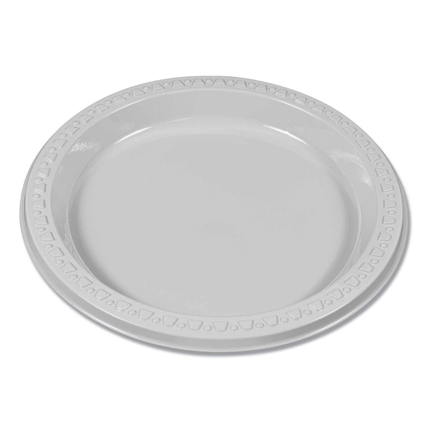 Tablemate Plastic Dinnerware, Plates, 7" dia, White, 125/Pack (7644WH)