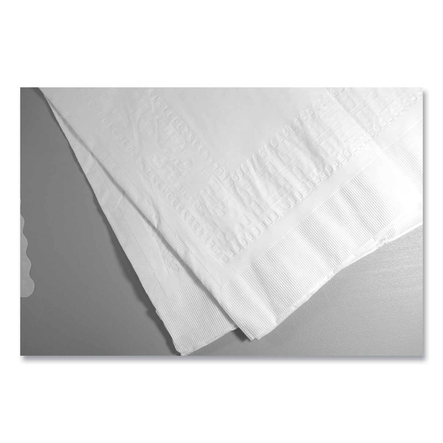 Tablemate Table Set Poly Tissue Table Cover, 54" x 108", White, 6/Pack (PT549WH)