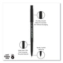 uni-ball ONYX Roller Ball Pen, Stick, Extra-Fine 0.5 mm, Black Ink, Black Barrel, Dozen (60040)