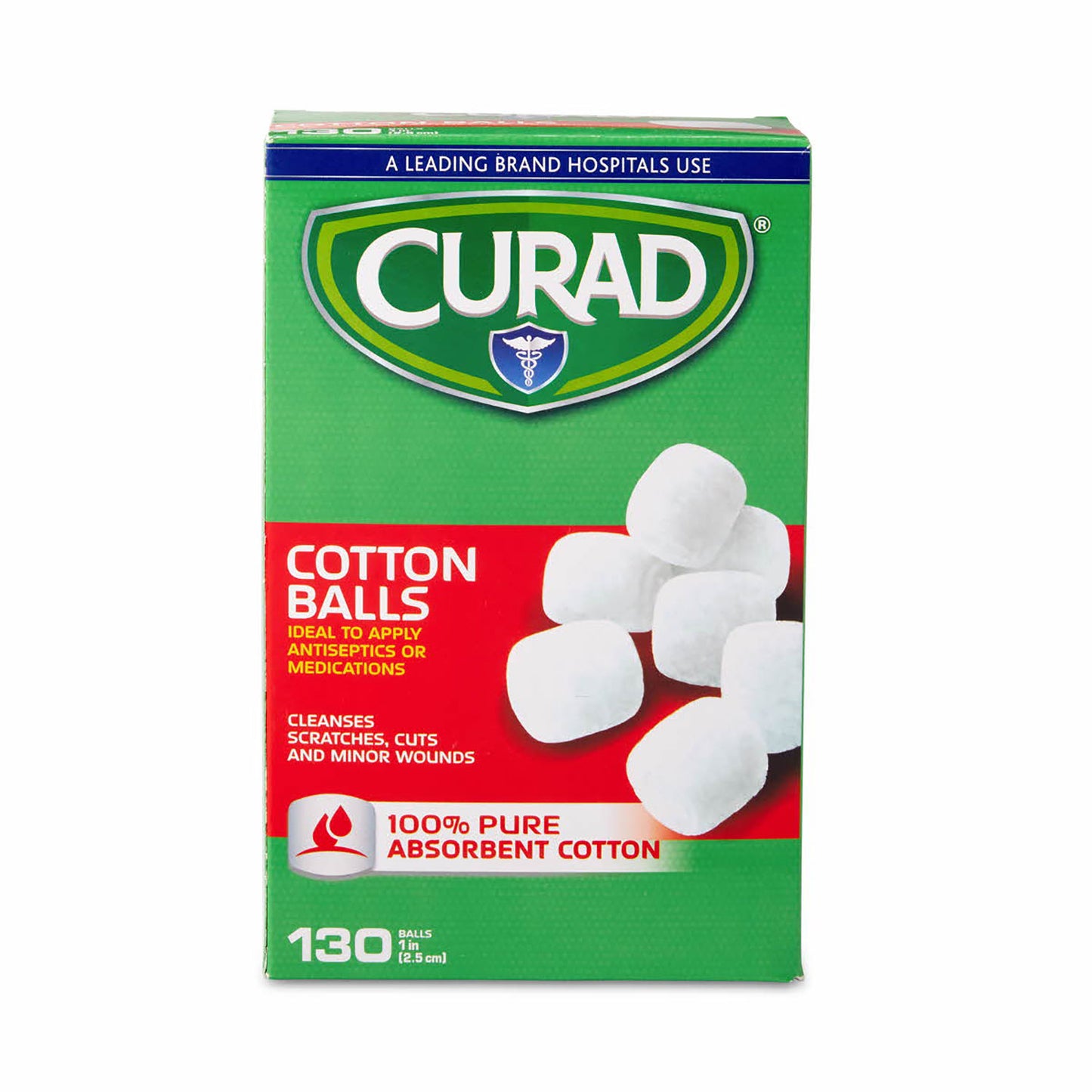 Curad Sterile Cotton Balls, 1", 130/Box (CUR110163RB)