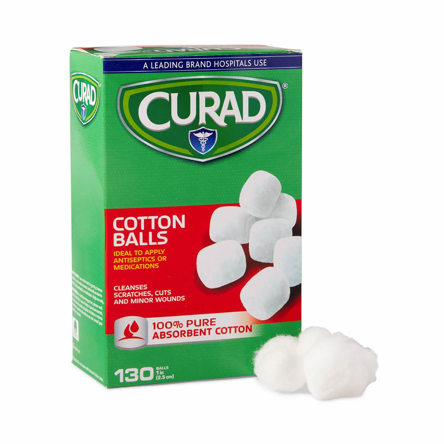 Curad Sterile Cotton Balls, 1", 130/Box (CUR110163RB)