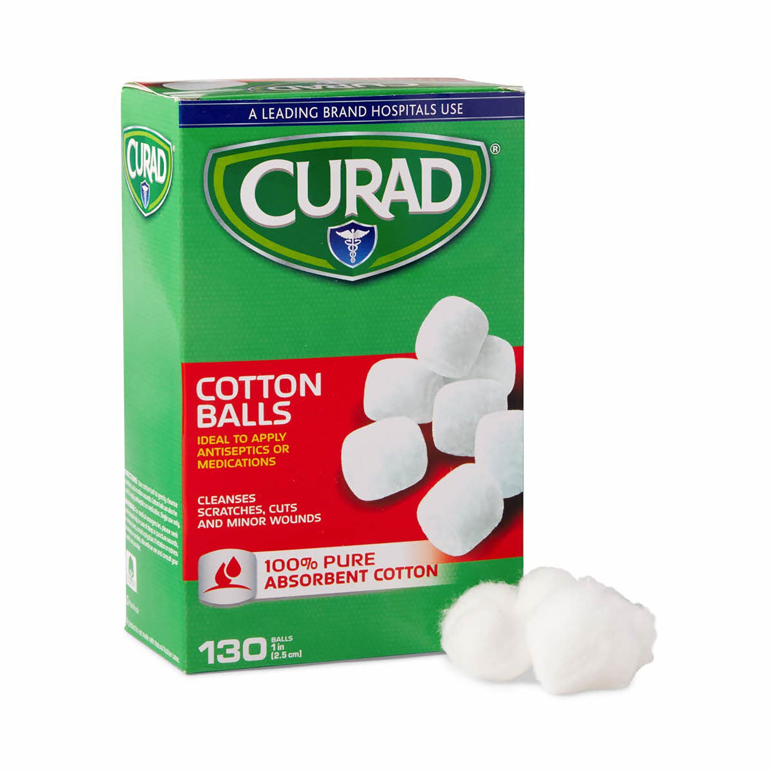 Curad Sterile Cotton Balls, 1", 130/Box (CUR110163RB)