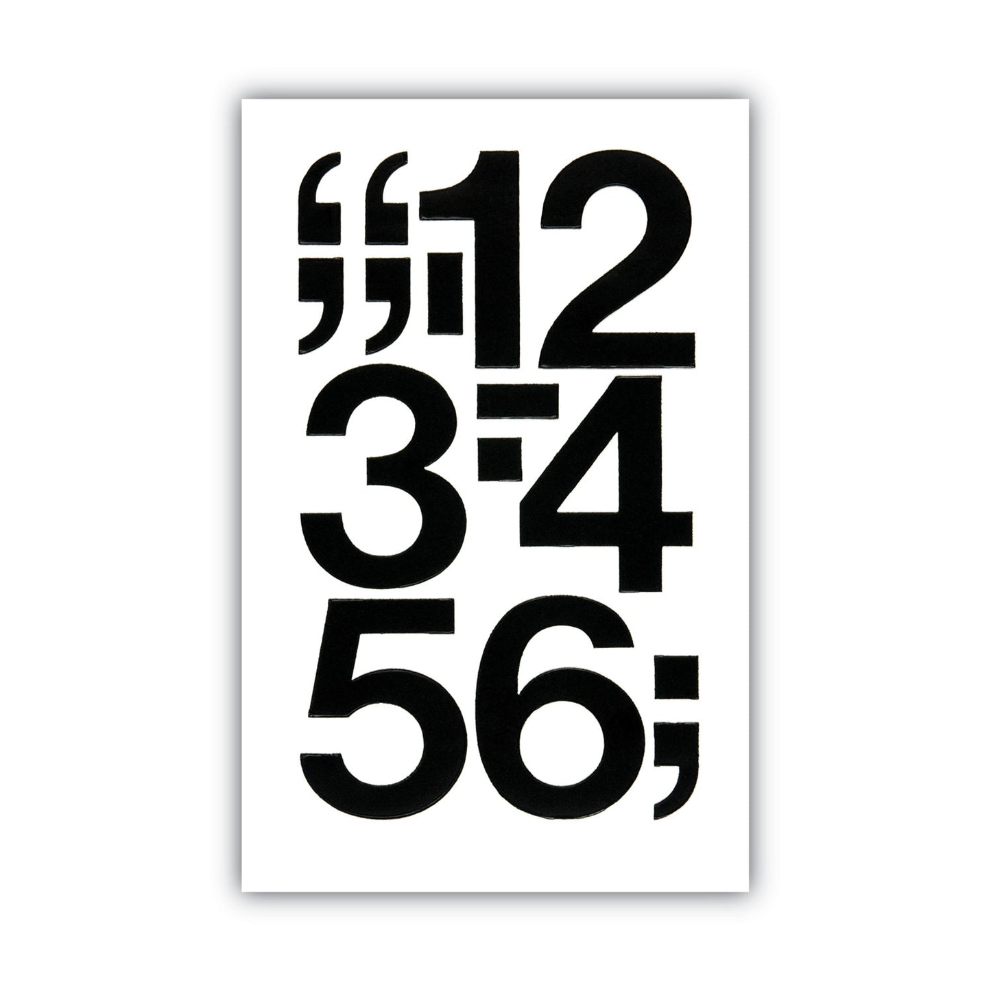 Chartpak Press-On Vinyl Numbers, Self Adhesive, Black, 3"h, 10/Pack (01170)