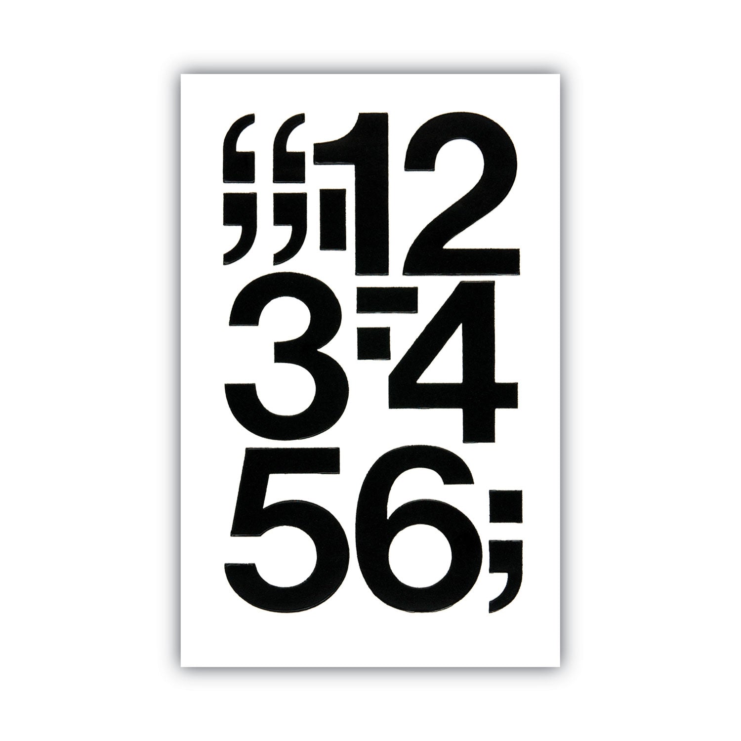 Chartpak Press-On Vinyl Numbers, Self Adhesive, Black, 3"h, 10/Pack (01170)
