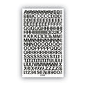 Chartpak Press-On Vinyl Letters and Numbers, Self Adhesive, Black, 0.5"h, 201/Pack (01010)
