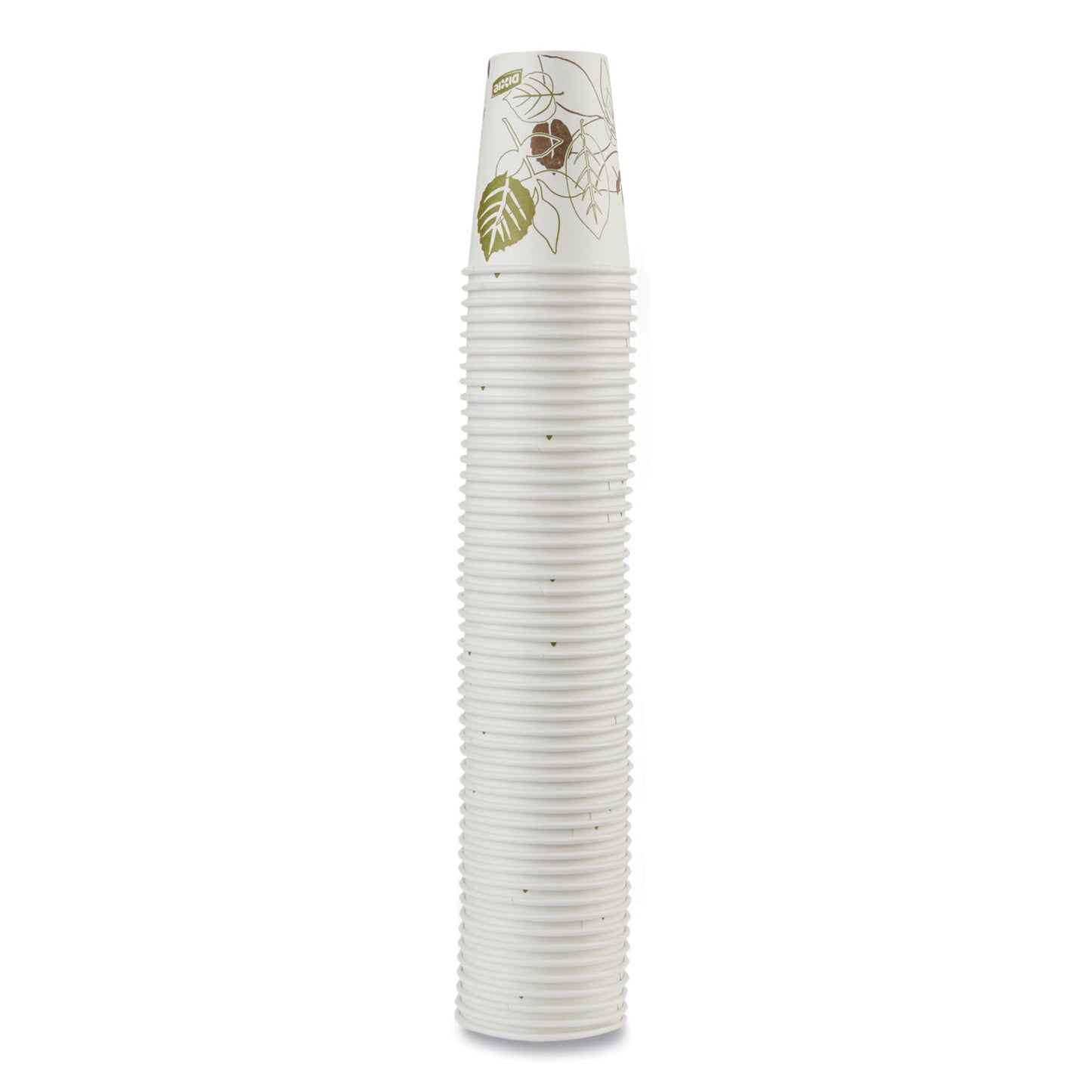 Dixie Pathways Paper Hot Cups, 8 oz, White/Green, 50/Pack (2338PATHPK)