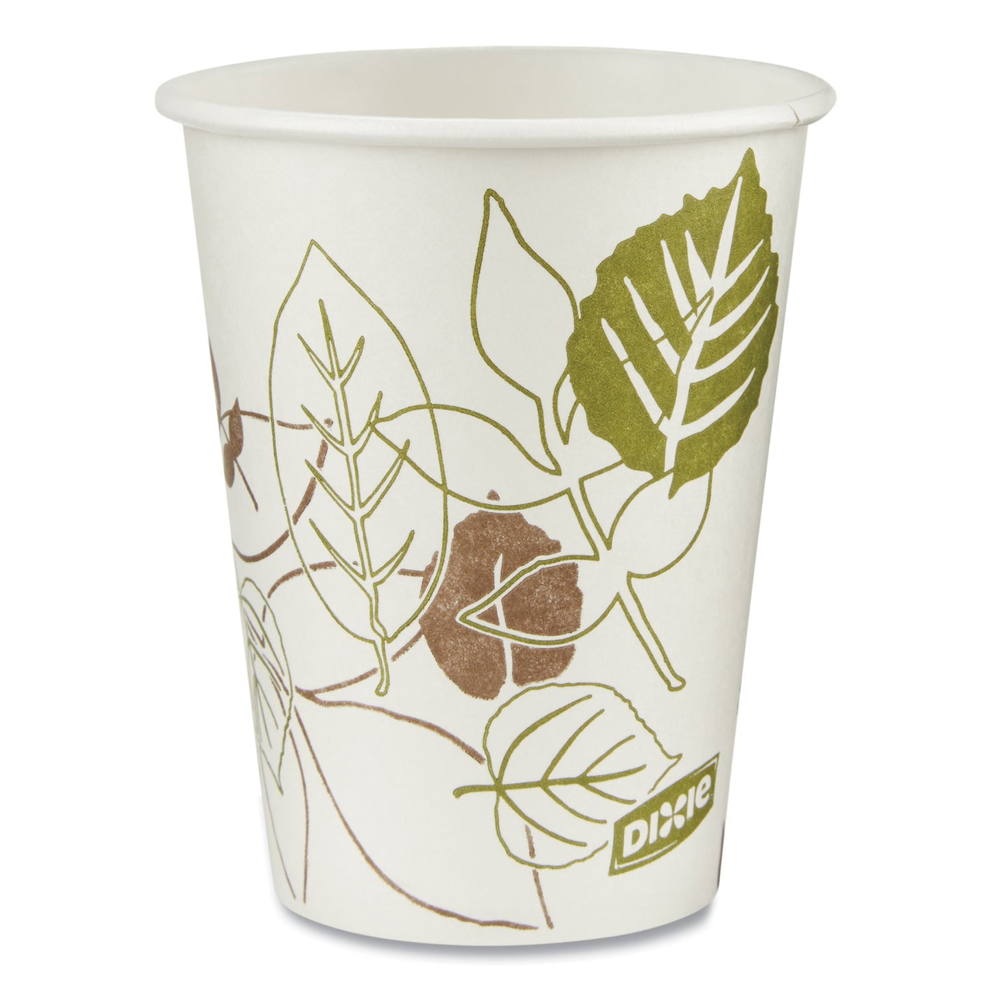 Dixie Pathways Paper Hot Cups, 8 oz, White/Green, 50/Pack (2338PATHPK)