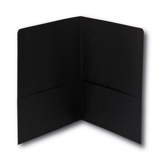 Smead Two-Pocket Folder, Textured Paper, 100-Sheet Capacity, 11 x 8.5, Black, 25/Box (87853)