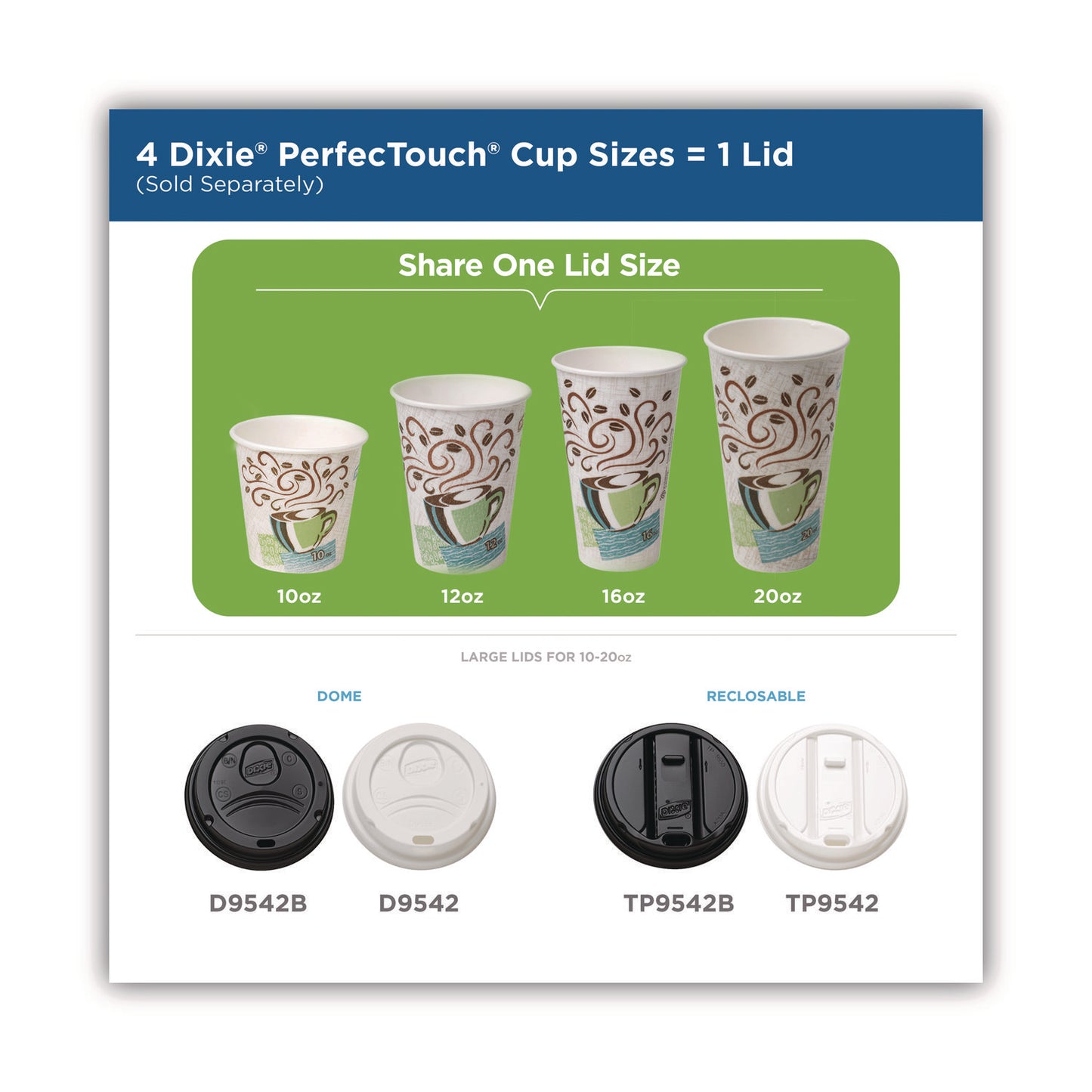 Dixie PerfecTouch Paper Hot Cups, 20 oz, Coffee Haze Design, 25/Pack (5320CDPK)