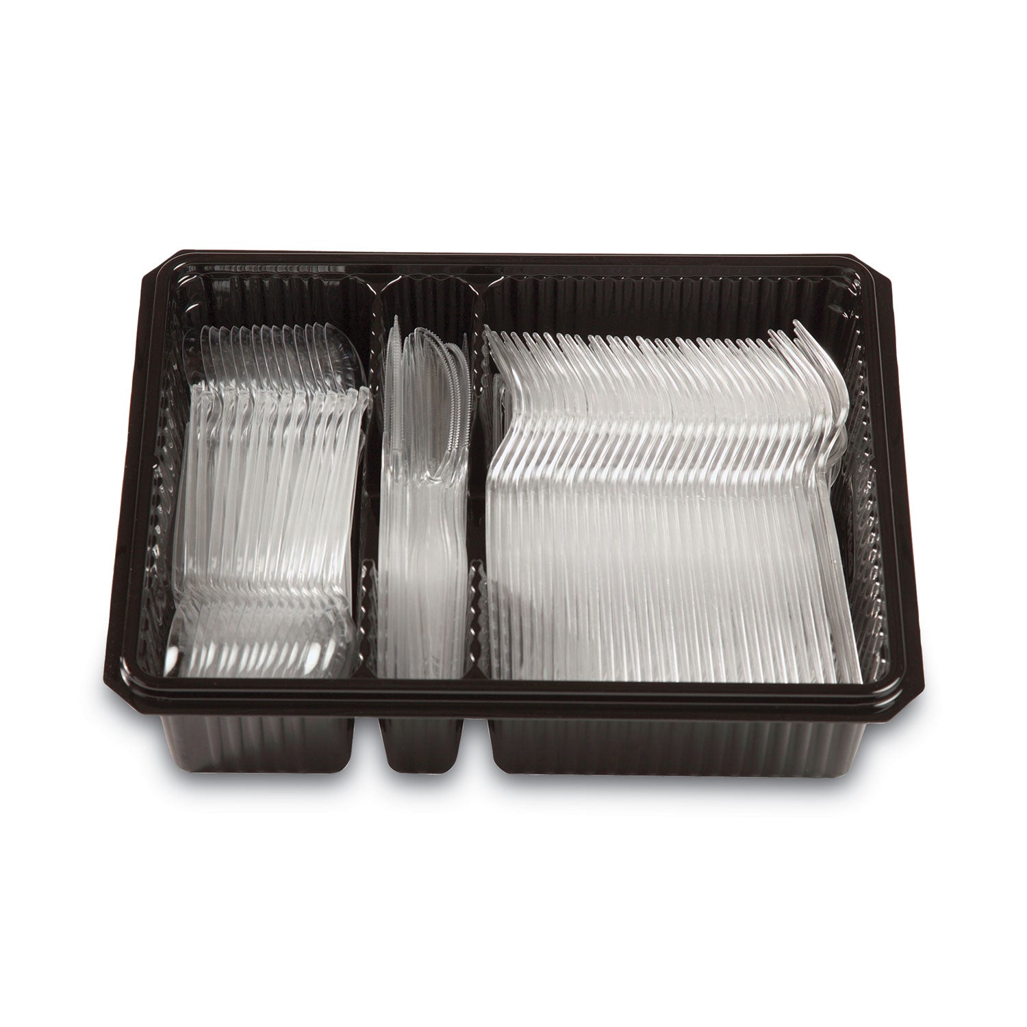 Dixie Combo Pack, Tray with Clear Plastic Utensils, 90 Forks, 30 Knives, 60 Spoons (CH0369DX7PK)