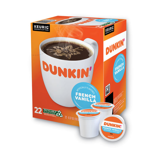 Dunkin Donuts K-Cup Pods, French Vanilla, 22/Box (0847)