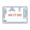 2000 PLUS Model S 360 Two-Color Message Dater, 1.75 x 1, "Paid," Self-Inking, Blue/Red (011033)