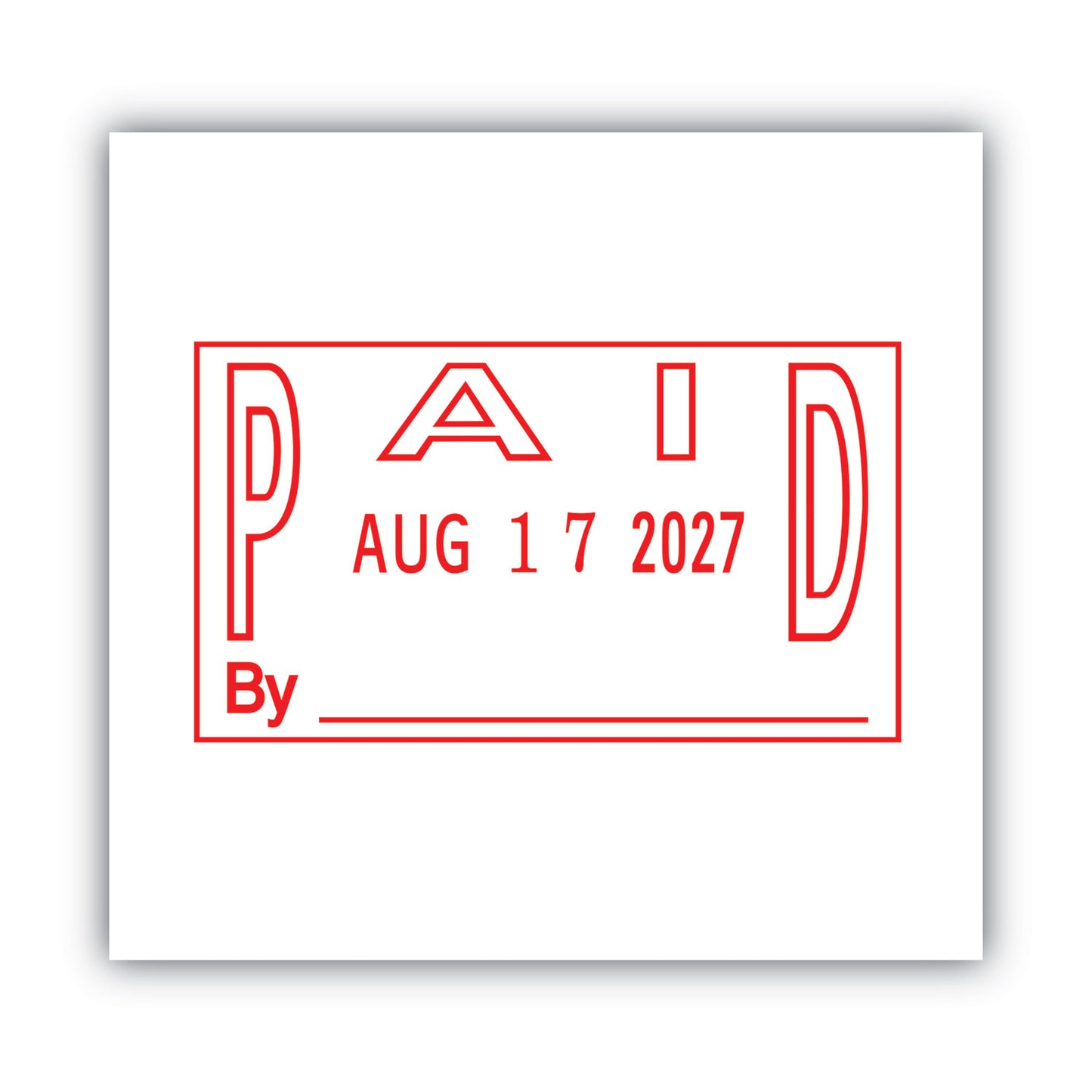 2000 PLUS ES Dater, PAID + Date, 1 x 1.81, Red (011093)