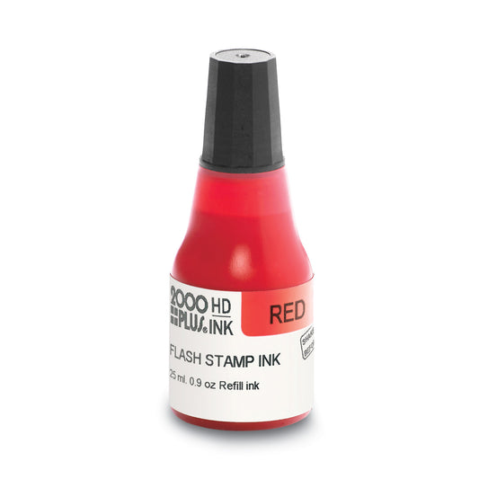 2000 PLUS Pre-Ink High Definition Refill Ink, Red, 0.9 oz Bottle, Red (033958)