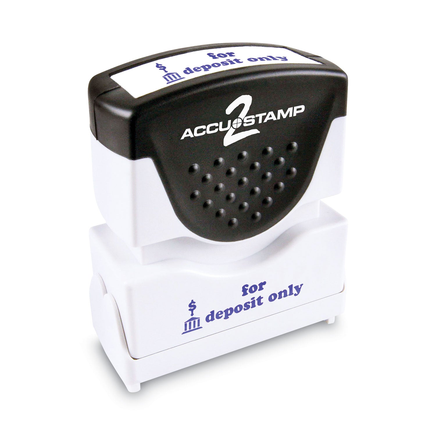 ACCUSTAMP Pre-Inked Shutter Stamp, Blue, FOR DEPOSIT ONLY, 1.63 x 0.5 (035601)