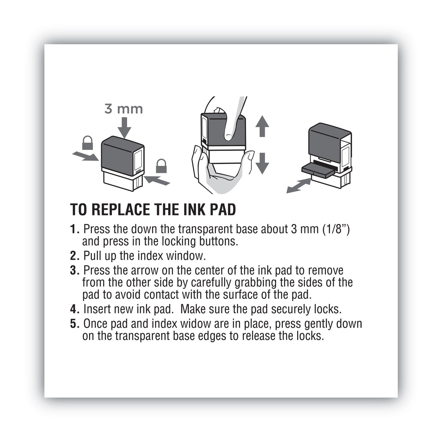 Replacement Ink Pad for 2000PLUS 1SI30PGL, 1.94" x 0.25", Black (065468)