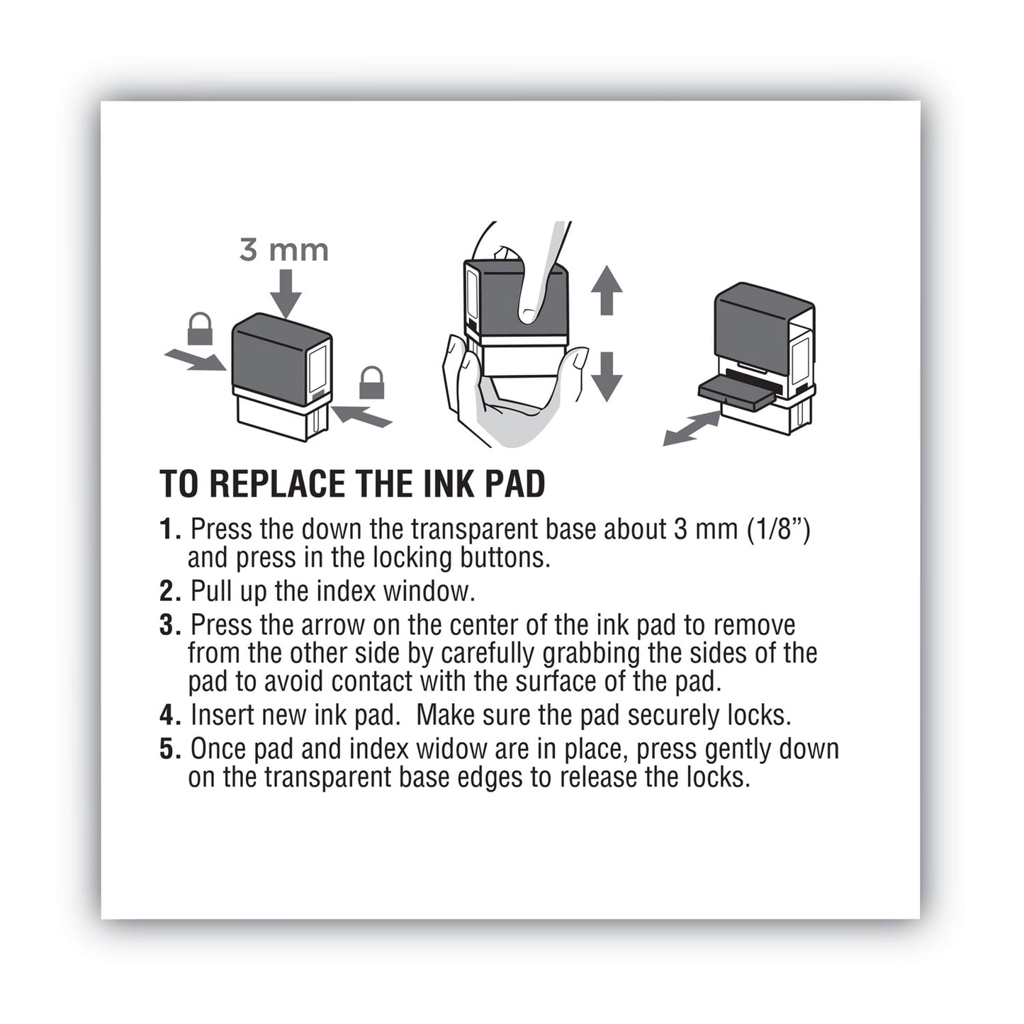 Replacement Ink Pad for 2000PLUS 1SI40PGL and 1SI40P, 2.38" x 0.25", Black (065471)