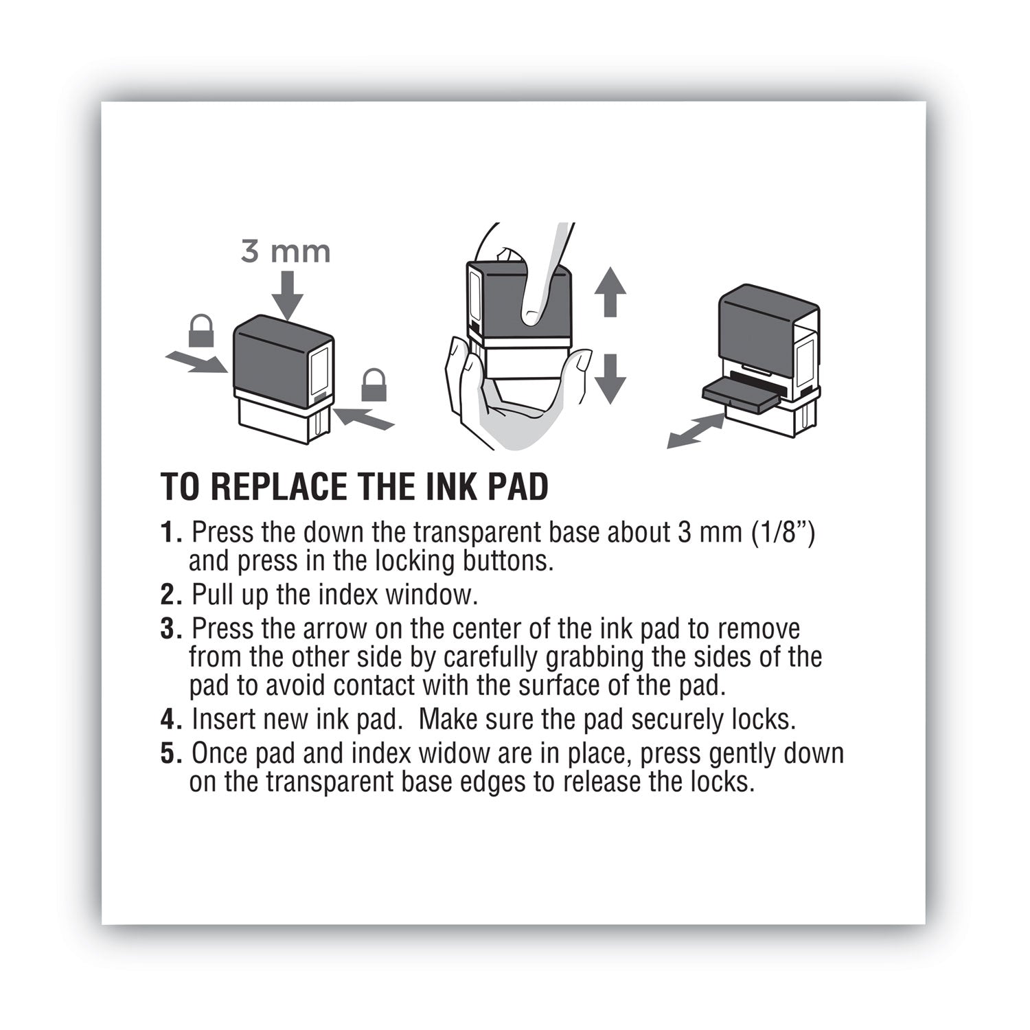 Replacement Ink Pad for 2000PLUS 1SI40PGL and 1SI40P, 2.38" x 0.25", Black (065471)