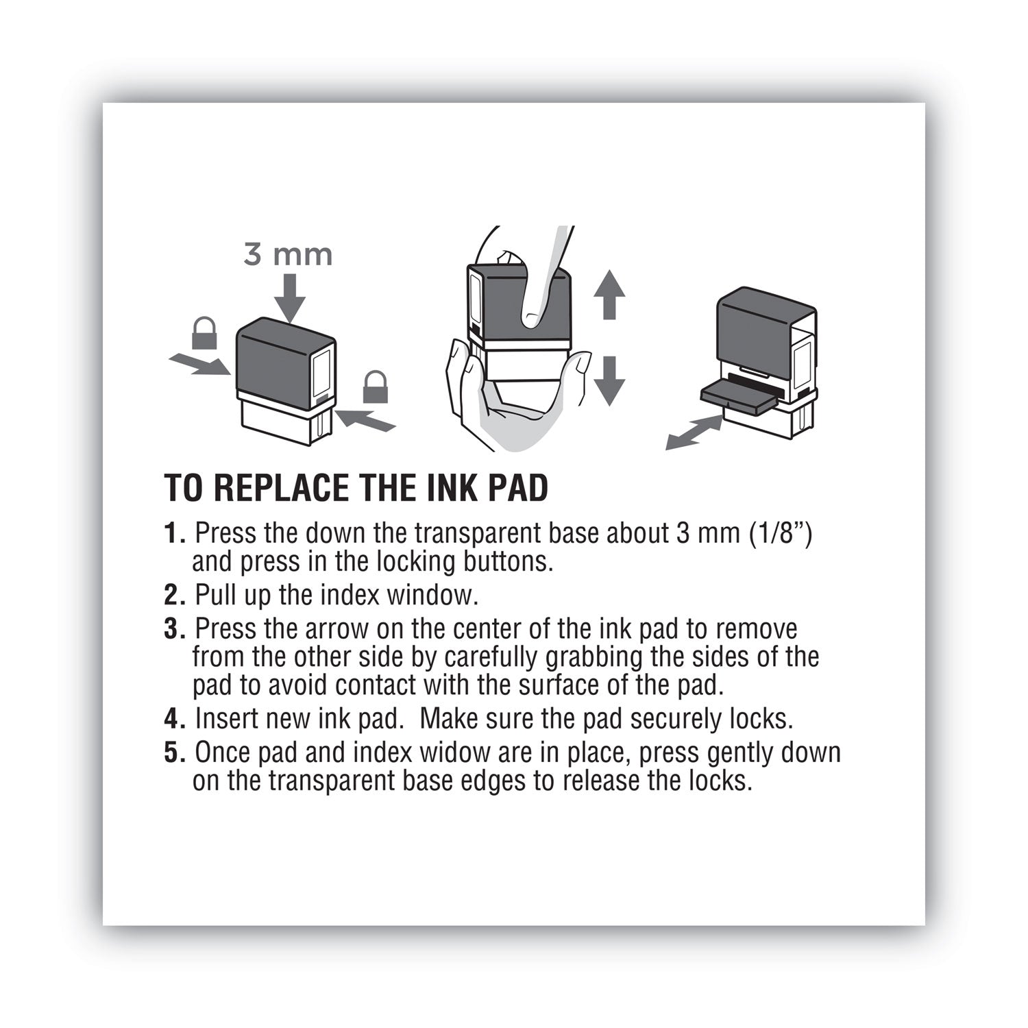Replacement Ink Pad for 2000PLUS 1SI60P, 3.13" x 0.25", Black (065475)
