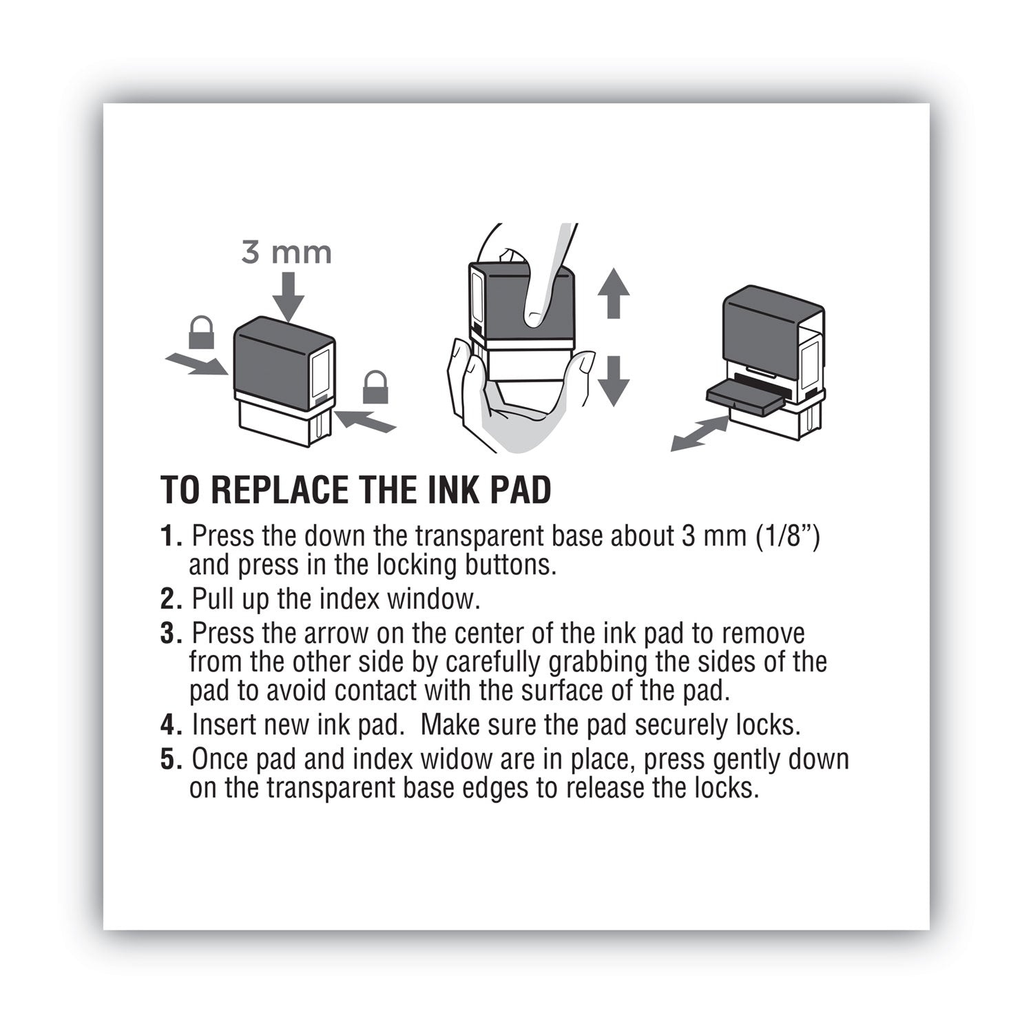 Replacement Ink Pad for 2000PLUS 1SI60P, 3.13" x 0.25", Red (065476)