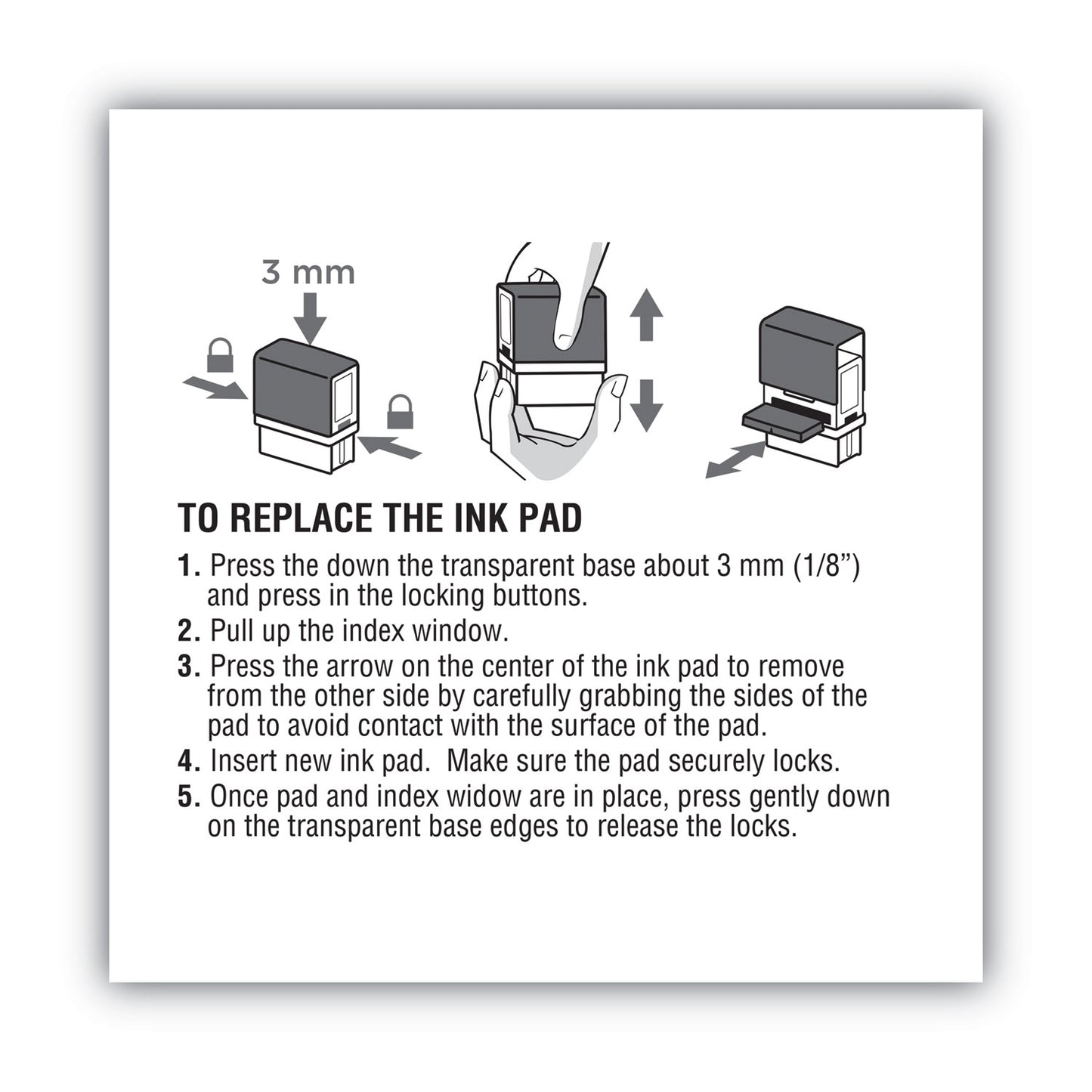 Replacement Ink Pad for 2000PLUS 1SI50P, 2.81" x 0.25", Black (065478)
