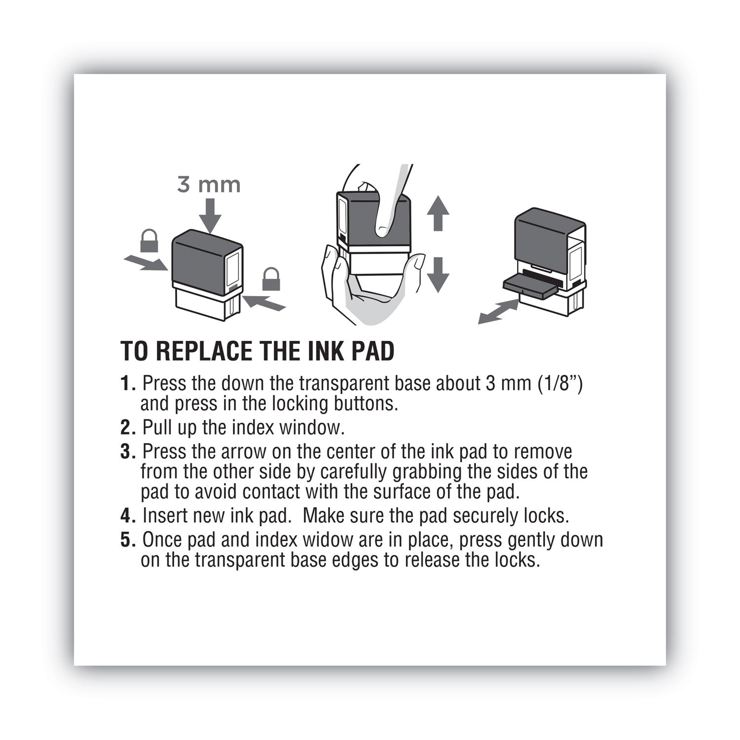Replacement Ink Pad for 2000PLUS 1SI50P, 2.81" x 0.25", Black (065478)