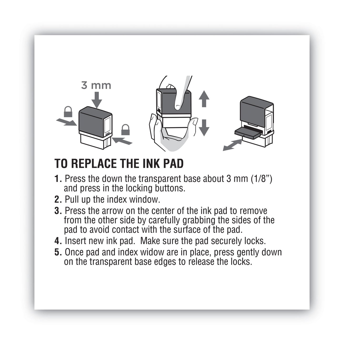 Replacement Ink Pad for 2000PLUS 1SI15P, 3" x 0.25", Red (065488)