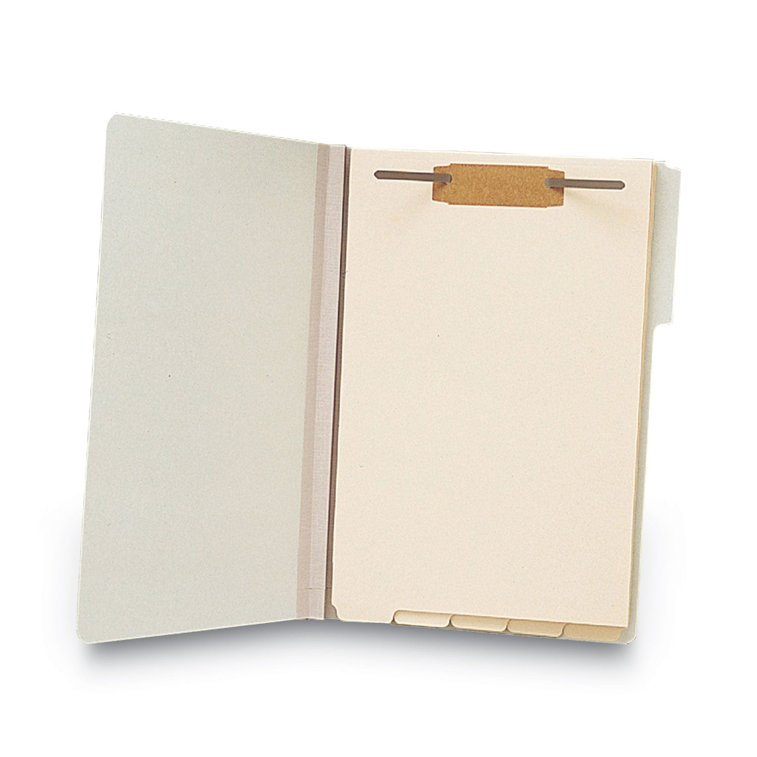 Smead Stackable Folder Dividers with Fasteners, 1/5-Cut Bottom Tab, 1 Fastener, Legal Size, Manila, 4 Dividers/Set, 50 Sets (35650)