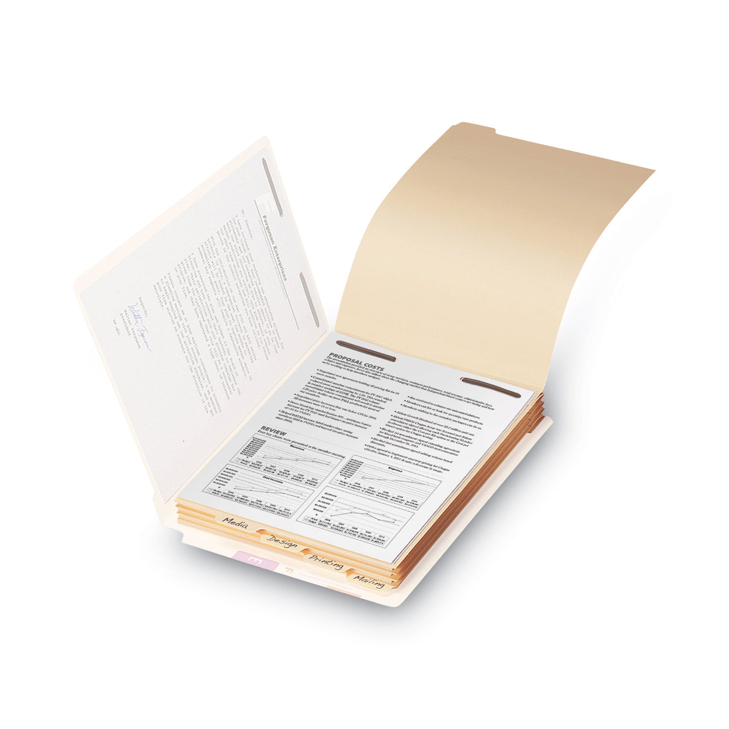 Smead Stackable Folder Dividers with Fasteners, 1/5-Cut Bottom Tab, 1 Fastener, Letter Size, Manila, 4 Dividers/Set, 50 Sets (35600)